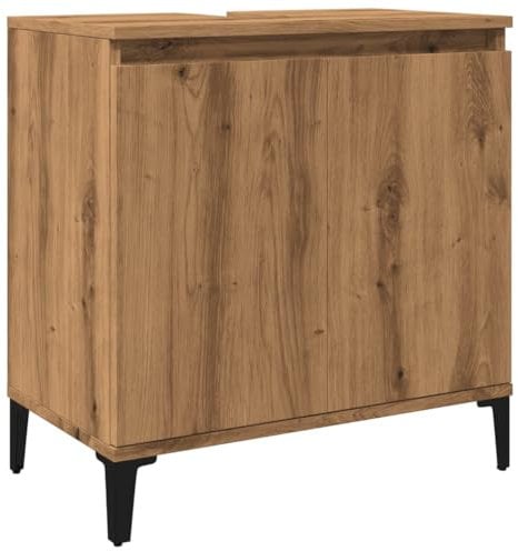 vidaXL Mobile Lavabo Rovere Artigianale 58x33x60 cm Legno Multistrato, Mobile lavandino Bagno, Mobile Bagno lavabo, Mobile lavabo Bagno
