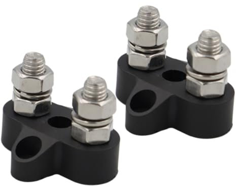 Angoily 2pcs Terminal Bus Bar Power Verteilung Terminal 48v Rv Boot Auto Batterie Terminal Block Dual Draht Schraube M8 * 1
