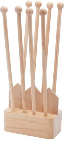 BENECREAT Plastiktüte Trockengestell, Wiederverwendbare Tasche Tasse Abtropfhalter mit 8 Stäbchen Kiefernholz Trockengestell zum Trocknen von Lebensmitteln Aufbewahrungsbeutel, Trinkbecher, Flaschen,