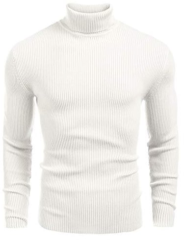 COOFANDY Pull à Col Roulé pour Homme Coupe Slim Pull en Maille Fine Col Roulé Casual Basic Pull pour Homme