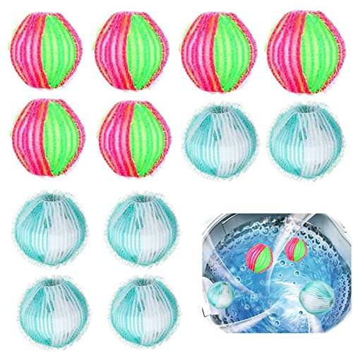 Acchiappa Cattura Capelli Lavatrice, Sfere per Bucato,12 PCS Riutilizzabile Palline per Magia Lavatrice,Floating Pet Fur Catcher,Sfere per Bucato Pulizia di peli di Animali Vestiti Biancheria da Letto