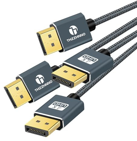 Thzzhnno 4K DisplayPort Cable 5M 1Pack, DisplayPort Male 1.2 Cable 4K@60Hz, 2K@144Hz, for Laptop, PC, Gaming Monitor, TV