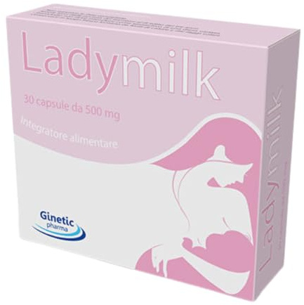 LADYMILK | Integratore ALLATTAMENTO | Migliora Quantita' e Qualita' Latte | 30 cps | a base di GALEGA, CARDIO MARIANO e ANICE | Supporto efficace per Montata Lattea
