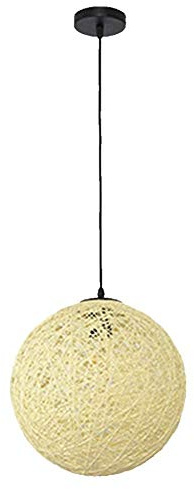 Nordic Creative Bambus, Rattan und Hanfkugel Anhänger Light E26/E27 Buntes Hanglampen Restaurant Kronleuchter Kücheninsel Decken Kugel sphärische Rattan Nest Lampenschein Schlafzimmer Tropfen