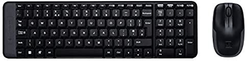 Logitech MK220 Kit Mouse e Tastiera, Layout Ceco-Slovacco Qwerty, Nero