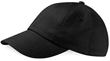 Beechfield B058.Fna Low-Profile Heavy Cotton Drill Mütze, Schwarz, Einheitsgröße