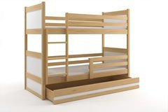 Etagenbett RICO für Kinder 200 x 90 Pinie/Weiß + Matratzen gratis