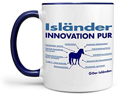 siviwonder Isländer Tasse - „Innovation Pur“ Tölt Motiv | Kaffeetasse Geschenk für Islandpferd-Reiter | Becher für Stall, Verein, Homeoffice