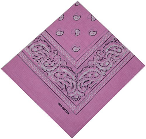 Bandana Halstuch Biker Nikki Tuch Schal Paisley Kopftuch 100% Baumwolle 25 Farben (24er, Rosa)