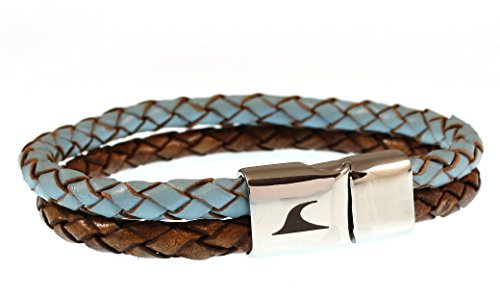 WAVEPIRATE® Echt Leder-Armband SWELL F Heaven&Earth 19 cm Edelstahl-Verschluss in Geschenk-Box Surfer Damen Herren