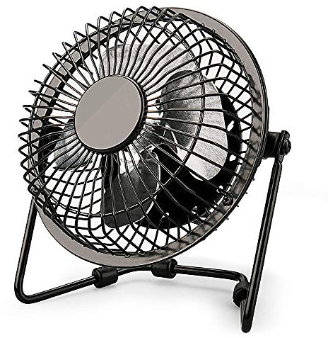 USB Fan, Metal Desk USB Fan 4 inch Mini Silent Fan Portable Cooling Fan Perfect for Notebook Laptop PC Desk Table with 360 Degree Rotation