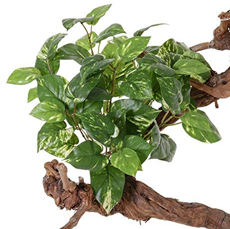 artplants.de Faux pothos NAEL, Piquet, Ignifuge, Vert-Blanc, 50cm - Fausse Plante/Pothos Artificiel