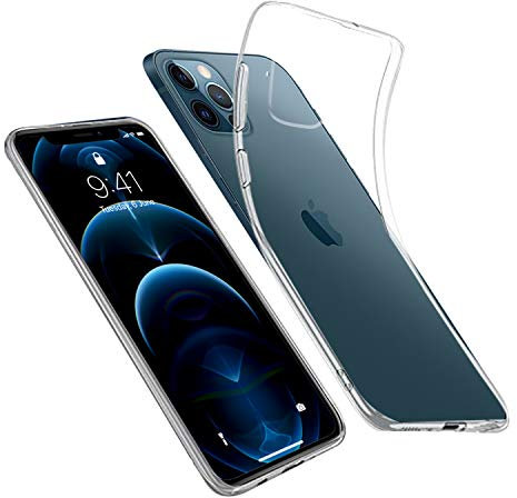 DN-Technology iPhone 12 Pro Max Case 6.7” Clear Gel Back Soft TPU Transparent Flexible Shock Absorption Drop Protection Shockproof Anti-Scratch Non-Slip Protective Silicone Case for iPhone 12 6.7