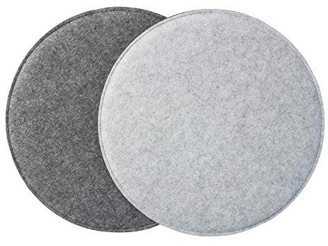 luxdag Sitzkissen mit Schaumstoffkern aus Filz 2er Set (Form & Farbe wählbar) - Sitzauflage zweifarbig für Stuhl, Bank & Hocker - Sitzpolster für Haus & Garten