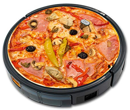 Finest Folia Folie Cover für Staubsauger Saugroboter Aufkleber Schutzfolie Skin für Staubsaugerroboter Roboter Selbstklebend Passgenau (Pizza, (RX019) Für Tesvor X500)