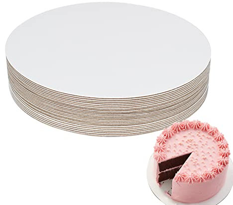 YBCPACK 24 Pack 6 inch Cake Board Round - Eco-Friendly Recycled material White Cardboard Cake Base Board for Cake，Pizza （2mm Thickness）