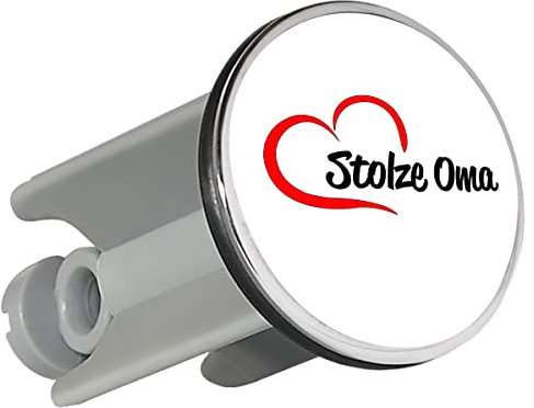 Huuraa Waschbeckenstöpsel Stolze Oma Herz 4cm Stopfen mit Motiv für Deine lieblings Menschen Geschenk Idee für Freunde und Familie