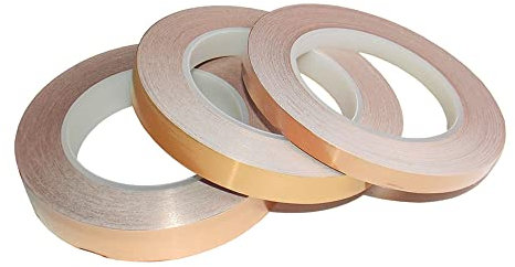 senvenelec (50m × 8mm × 2 Pcs Nastro Lamina Rame Conduttivo - Schermatura Emi e Rf, Circuiti Carta, Riparazioni Elettriche, Saldatura, Artigianato - 2 Pezzi.