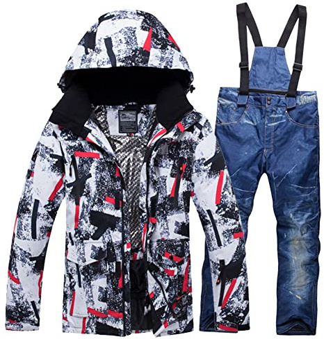 Ensemble veste et pantalon de ski pour homme - Combinaison de neige imperméable pour l'hiver - Veste de snowboard coupe-vent - Combinaison de ski changjia, M