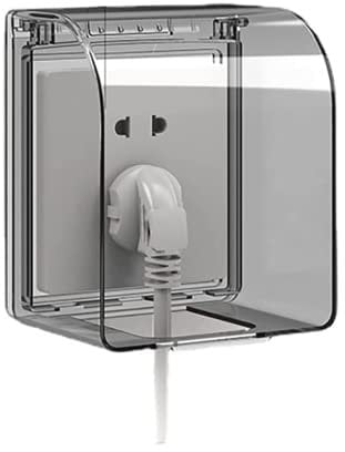 Outdoor Socket Protector Wall Mount Weatherproof Single Socket Cover Transparent Switch Socket Cover for Electrical Safety, 12.2×11.8×7.3cm, Outdoor Outlet Protective Cover