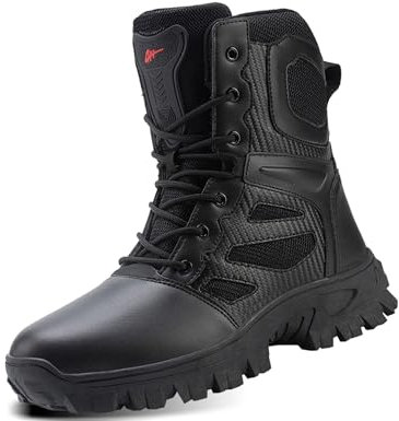 IYVW 5.AA 1333 A Autunno Primavera Uomo Stivali Scarpe Casual da Esterno Sneakers Alte da Passeggio Stivaletti Traspiranti Comfort Antiscivolo con Fibbia nero 43 EU