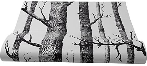 Energetic Papier Peint Arbre de Bouleau Blanc Noir pour Chambre à Coucher Design Moderne Papier Peint Rouleau Papier Peint Bois ForêT Rustique