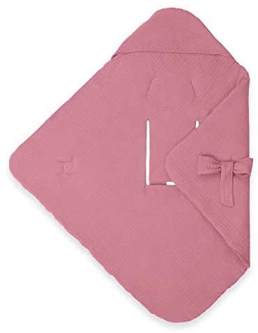 hauck Baby Einschlagdecke Snuggle so Cosy OEKO-TEX® STANDARD 100, Baumwolle, Universal für Babyschale, Kindersitz, Kinderwagen, Buggy, Babywippe, Waschbar (Berry)