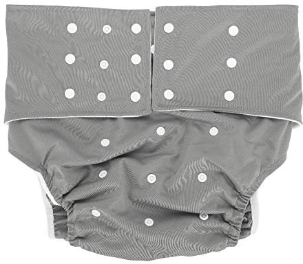 TMISHION Verstellbare Windelhose für Erwachsene gegen Inkontinenz, Stoffwindel mit Polyesterfutter, waschbar, wiederverwendbar und verstellbar, Grau, 1 Stück