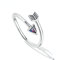 Offener Damenring aus 925er Sterlingsilber, Regenbogen-Zirkonia, Amor-Liebespfeil-Schmuck, Einheitsgröße, Edelmetall, Edelstein