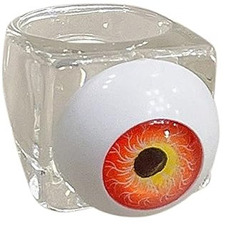 Gruselige Halloween Horror 2023 Y2.K Blinkende Ringe Halloween Dekoration & Party Ringe Lustige Augäpfel für Kinder, Männer und Frauen Gefälschter Ring, Taglia unica, Resin