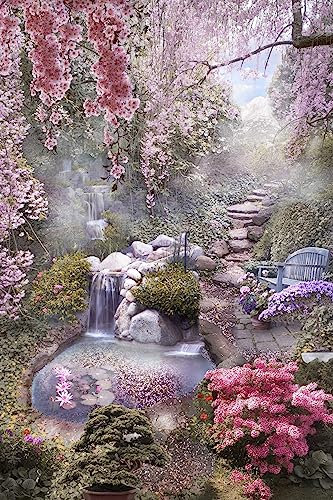 Adult Jigsaw Puzzles 1000 Pieces Japanese Garden In Spring 75 * 50Cm