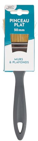 COGEX - Pinceau Plat Large Pour Murs et Plafonds - Largeur: 50mm - Manche en Plastique 100% Recyclé - Pour Surfaces Planes et Tous Types de Peinture