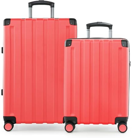 Hauptstadtkoffer Q-Damm - 2er Kofferset, Trolley-Set, TSA, Rollkoffer, Reisekoffer, (S & M), Koralle