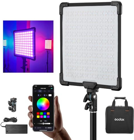 Godox FH50Bi Panneau lumineux LED portable 2800-6500 K Contrôle par application Flexible Portable Facile à façonner Convient pour YouTube TikTok Prise de vue en plein air