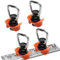 4 Stück Single Fitting für Airlineschienen - 1000 daN, Airlineschiene Zubehör zur Ladungssicherung, Endfitting Zurrschienen für Anhänger LKW (Orange)