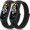 Amzpas 2PACK für Xiaomi Mi Band 7 Armband Damen Herren,Nylon Sport Loop Ersatzarmband Uhrenarmband für Xiaomi Mi Band 7 (Schwarz/Schwarz)