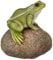 Figuren Shop GmbH Naturgetreue HotAnt Gartenfigur: Frosch auf Stein 11,5 cm - Wetterfeste Gartendeko, Tier