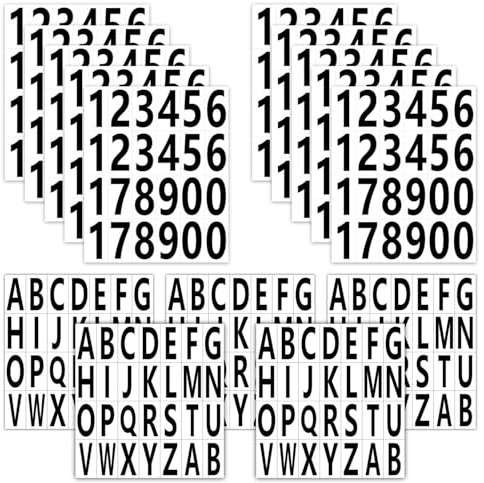 10 Zahlenaufkleber, 5 Englische Aufkleber, Zahlenaufkleber, Wasserfeste Zahlenaufkleber, Schwarze Zahlenaufkleber, Alphanumerische Aufkleber, Aufklebernummern, Boxnummernaufkleber
