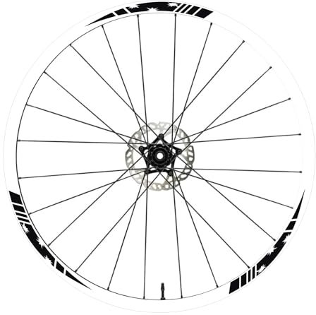DualColorStampe Felgenaufkleber für Fahrrad, 26 Zoll – 27,5 Zoll – 28 – 29 Zoll (66,6 – 63,5 cm) für Mountainbike, Felgen, MTB B0197 (schwarz glänzend, 27,5 Zoll)