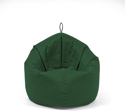 Nadimaideal Sitzsack 2 in1 Funktionen für Kinder, Teenager & Erwachsene | Indoor & Outdoor | Gaming Sitzsack -Komfortabler Beanbag | Füllung EPS Perlen (Dunkelgrün, L -Durchmesser: 125 cm)