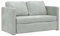 Hommdiy Bodensofa mit Schlaffunktion,klappcouch mit schlaffunktion,Hellgrau 122x204x55 cm Samt