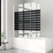 Duschwand für Badewanne 130x140cm 3-teilig Faltwand, Schwarz Gestreift 6mm ESG Glas Duschwand Badewannenaufsatz Duschtrennwand Duschabtrennung Badewanne, Weiß