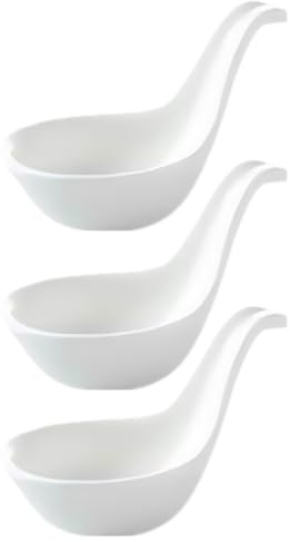 Generisch 3 Stücke Keramik Schälchen Löffel Mini Saucenschälchen Gewürzschalen Weiß Sauciere Porzellan Dipschalen Kleine Servierschalen Snacks Dip Schalen