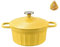 Cocotte en fonte d'aluminium émaillée - Conduction thermique à 360° : passe au four - Antiadhésive - Pour tous les types de plaques de cuisson - Idéal pour la cuisson du pain, le ragoût (jaune, 20 cm)