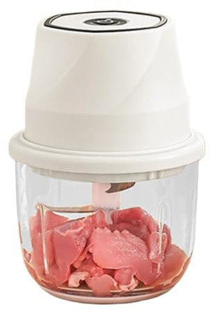 Electric Garlic Chopper, MiniVegetable Blender Mincer, Food Processor, USB Rechargeable, For Garlic, Onion, Meat, Fish, 15x10.5x10.5cm 650g Transparent