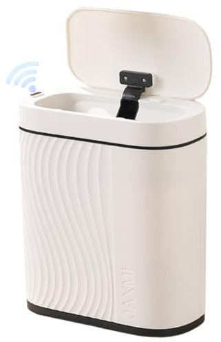 Piashow Cubo de basura para baño de 8 l con sensor, cubo de basura automático, eléctrico, a prueba de olores, para baño y cocina (color blanco)