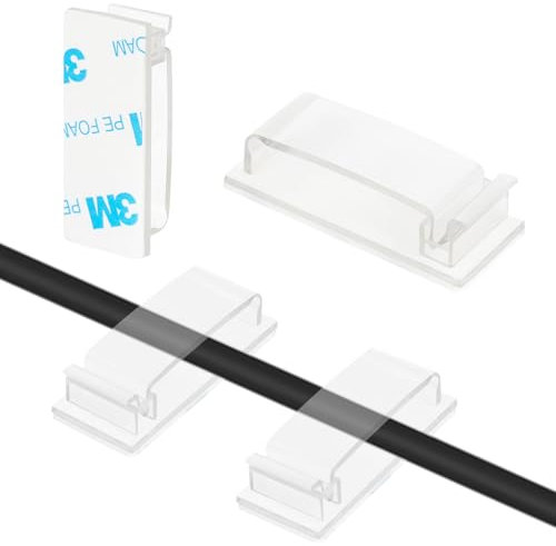 Aruigu 30 Stück Kabelhalter Selbstklebend, Kabelclips Schreibtisch für Kabelklemmen Kabelbefestigung Kabelführung Organizer Haken Draht Halter für Kabelmanagement Lichterkette, Groß 3M Kleber