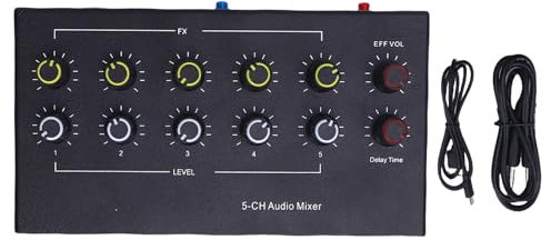 5 Kanalmixer mit Delay Reverb Microfon Instrument Input Expander 6, 5 Mm Mono -Audiomischer