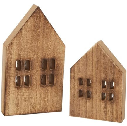 Yardwe 2stücke Mini Haus Dekoration Tisch Schreibtisch Ornament Hausform Für Weihnachten Party Fensterbrett