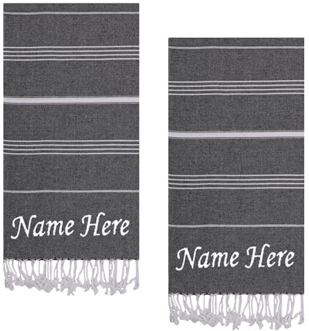 Evelynen Personalisiert Saunatuch Hamamtuch groß 100x180 [2er Pack] Strandtuch Saunahandtuch Badetuch Duschtuch Strandhandtuch XXL Recycelte Baumwolle Damen & Herren